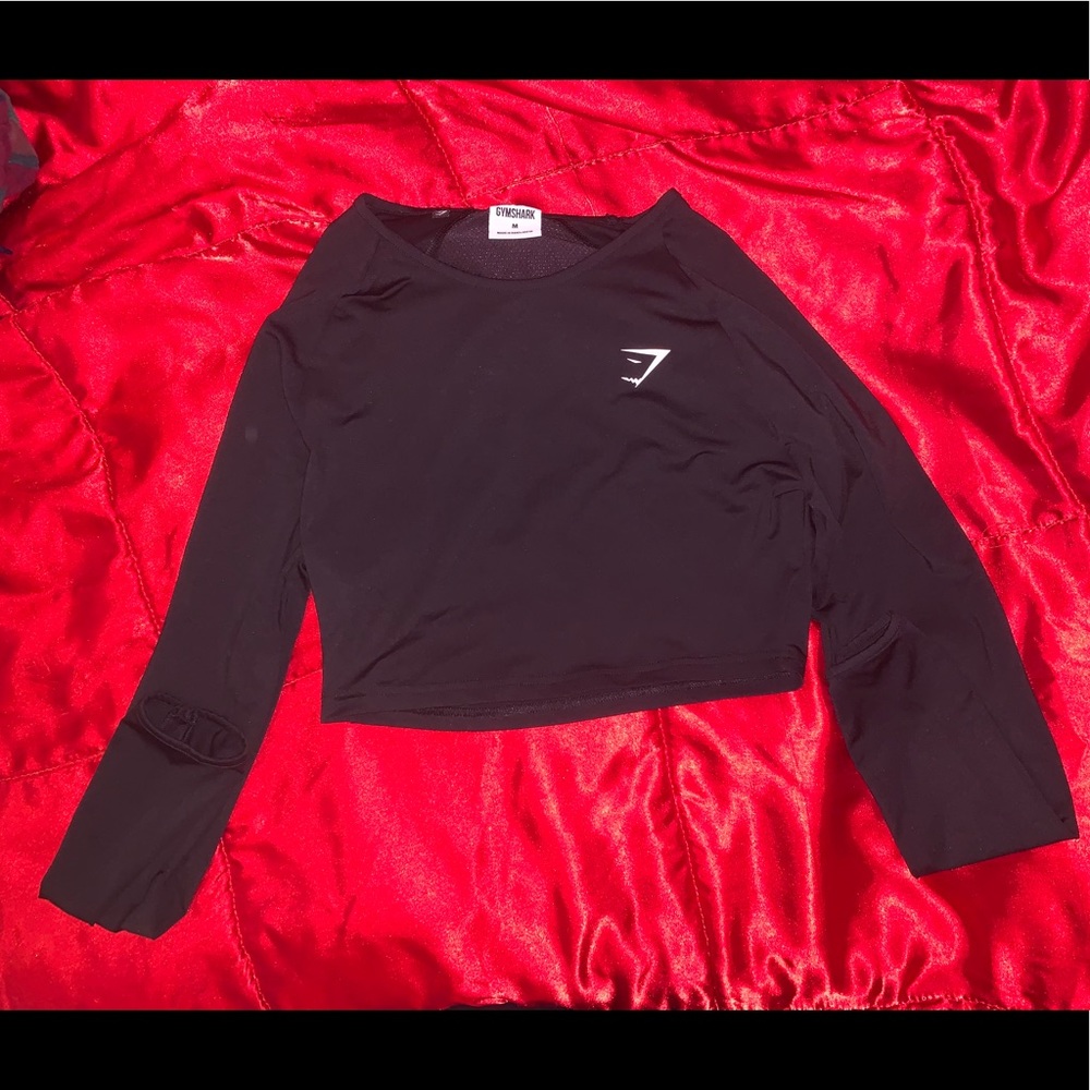 Gymshark long sleeve crop top black